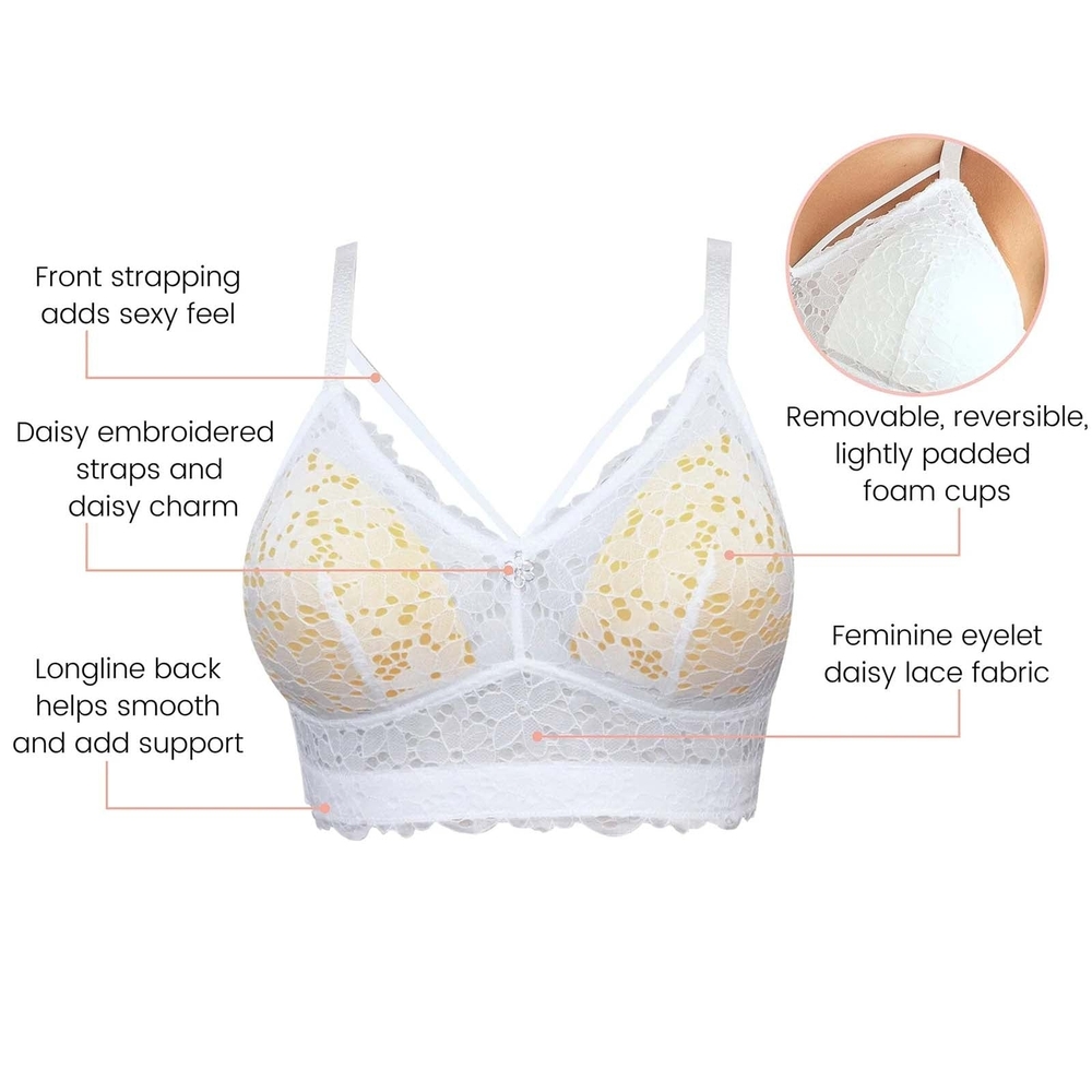 NWT - PARFAIT - Pearl White - Mia Daisy Wire-Free Longline Bralette - Picture 4 of 9